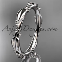 14k White Gold Engagement Ring, Wedding Band Adlr178b