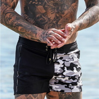 Split Camo Black Swim Shorts