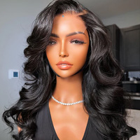 Body Wave 13×4 Lace Wig-180% Density Natural Black Human Hair