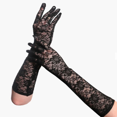 Long Lace Flowers Dressing Gloves