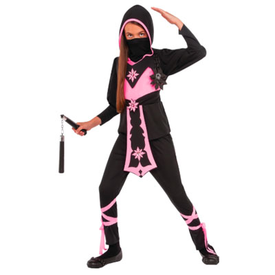 Girls Pink Crystal Ninja Costume