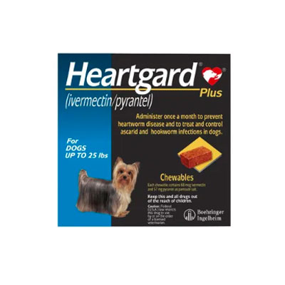 Heartgard Plus Chewables Small Dogs up to 25lbs (Blue)