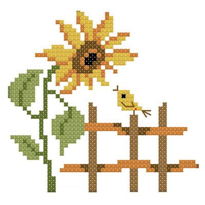 unflower - 14CT Stamped Cross Stitch