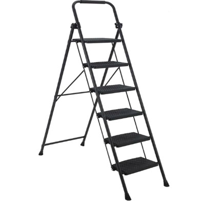 Garvee 6 Step Ladder, Steel Folding Step Ladder