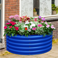 17" Tall Semicircle Garden Bed, Cobalt Blue