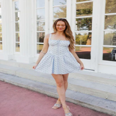 Lemmy Polka Dot Mini Dress - Periwinkle