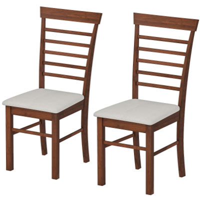 HOMCOM Wooden Dining Chairs Set of 2