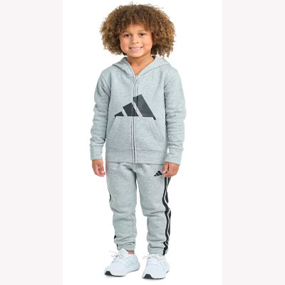 Toddler & Little Boys Long-Sleeve Essential Big Logo Fleece Jacket & Jogger Pants, 2 Piece Set