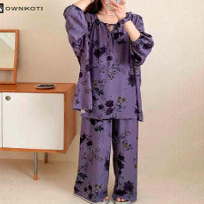 Plus Size Vintage Rose Nightwear Set