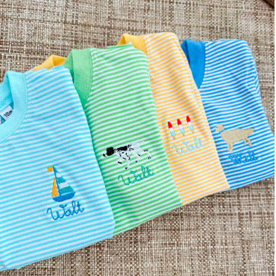 Personalized Stripe Short Sleeve T-Shirt