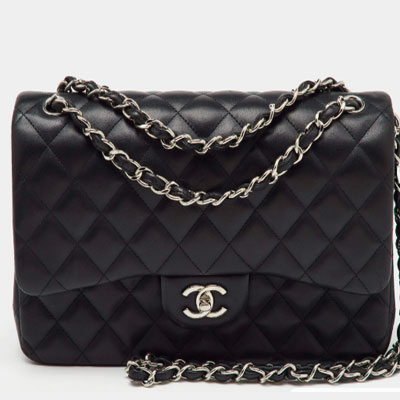 Chanel Black Quilted Leather Large Classic Double Flap Bag