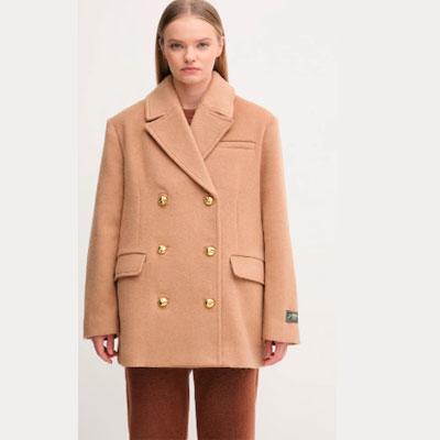 Coat with added wool GANNI Double Faced Wool