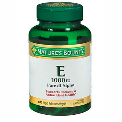 Nature's Bounty Vitamin E Softgels, 1000 IU, 60 Caps