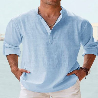 Cotton Linen Casual Long Sleeve Shirt