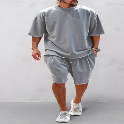 Casual Loose Fit Solid Sports Sets