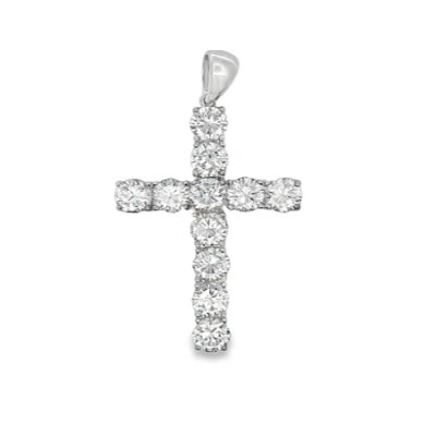 8MM Tennis Cross CZ Iced Out Pendant