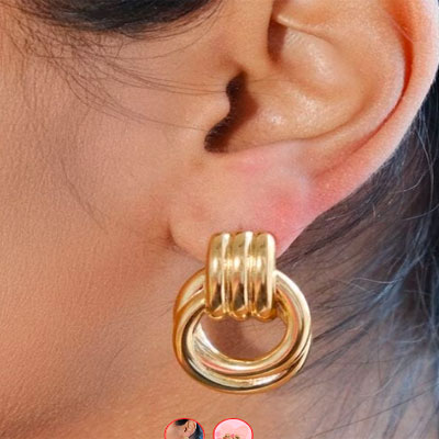 Gold Knot Statement Earrings