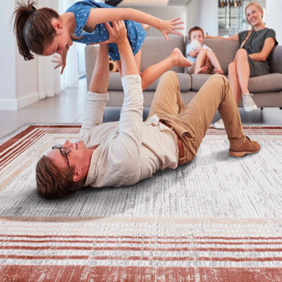 Stain-Resistant Area Rug with Cotton Backing