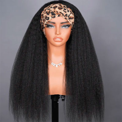 Kinky Straight Flip Over Half Wig Invisi Drawstring