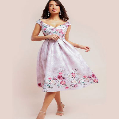 Sweetheart Floral Midi Dress - Blush