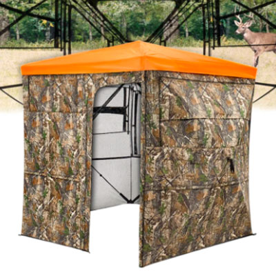 Hunting Blind with No-Trip Door