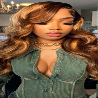Ombre Highlight Transparent Lace Frontal Human Hair Wigs