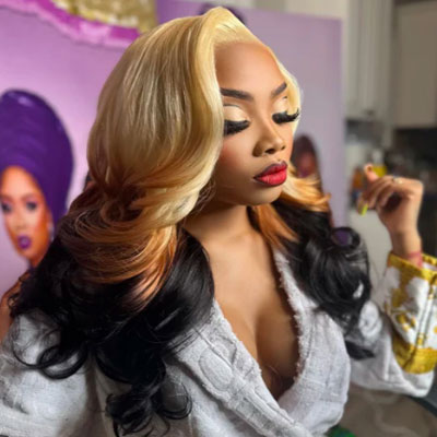 Blonde Brown Human Hair Wigs Pre Plucked