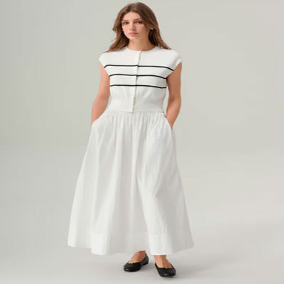 Lena striped button up top