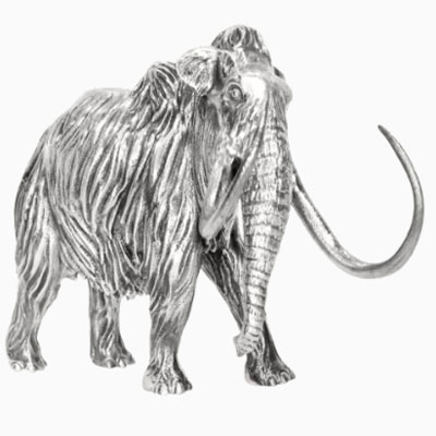 8 oz Woolly Mammoth Silver Statue