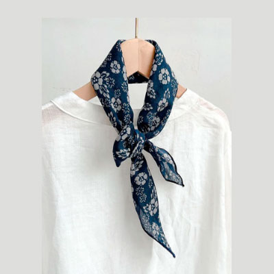 Ramie Vintage Print Handkerchief