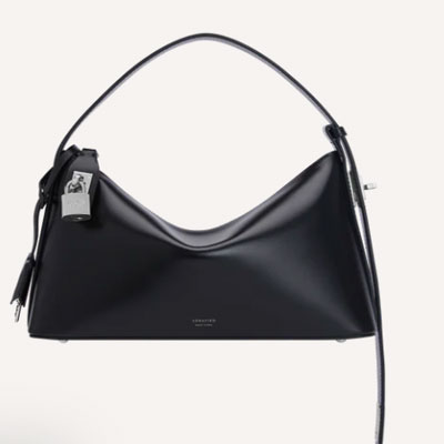 Silver Black Hobo Bag