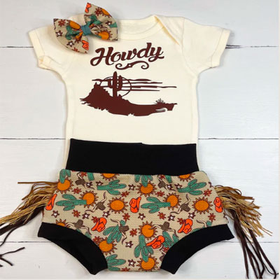 Howdy Ya’ll Western Cactus Baby Outfit