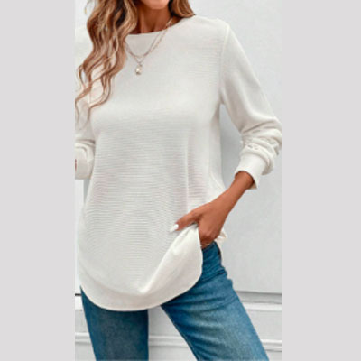 Allison Waffle Long Sleeve Top