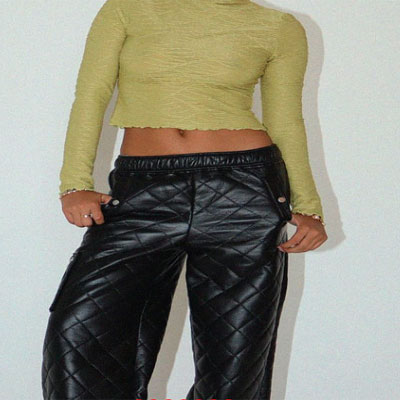 Quilted Leather Pants