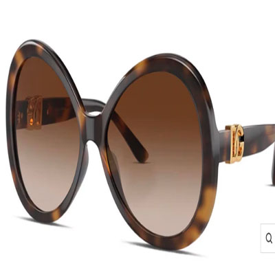 Dolce & Gabbana Oversized Havana Oval w/ Gradient Lens