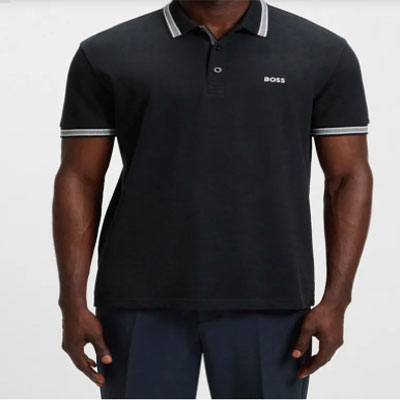 Black Paddy Cotton Polo Shirt