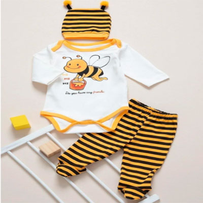 Unisex Newborn 3 Piece Clothing Set-YELLOW
