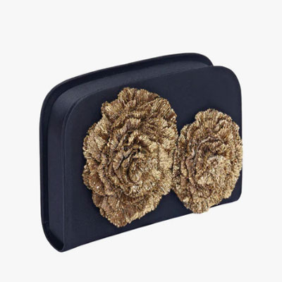 Lavinia Black & Antique Gold Two Sided Clutch