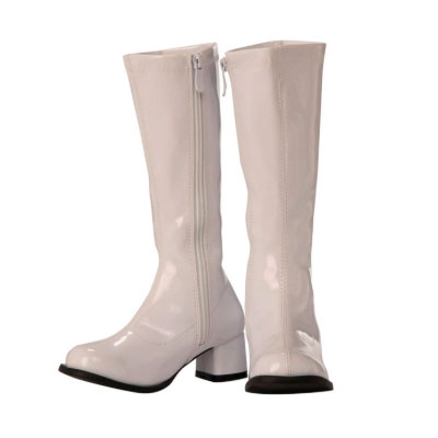 Kids White Patent Go Go Disco Boots