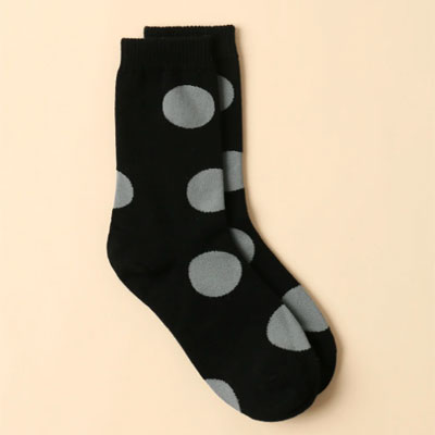 Women's Polka Dot Cotton Socks - Black