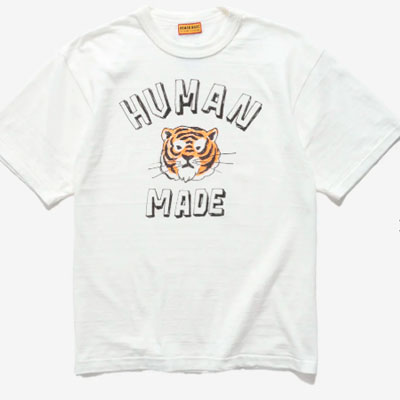 White T-shirt with Drawn Tiger graphics HM30TE019