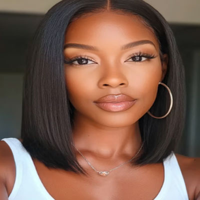 Go Glueless Lace Bleached Knots Bob Drawstring Wig