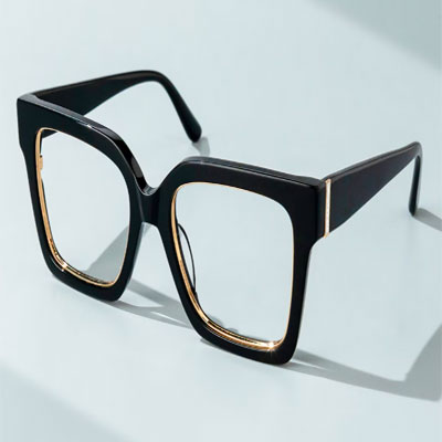 Ibrahim - Square Black Eyeglasses